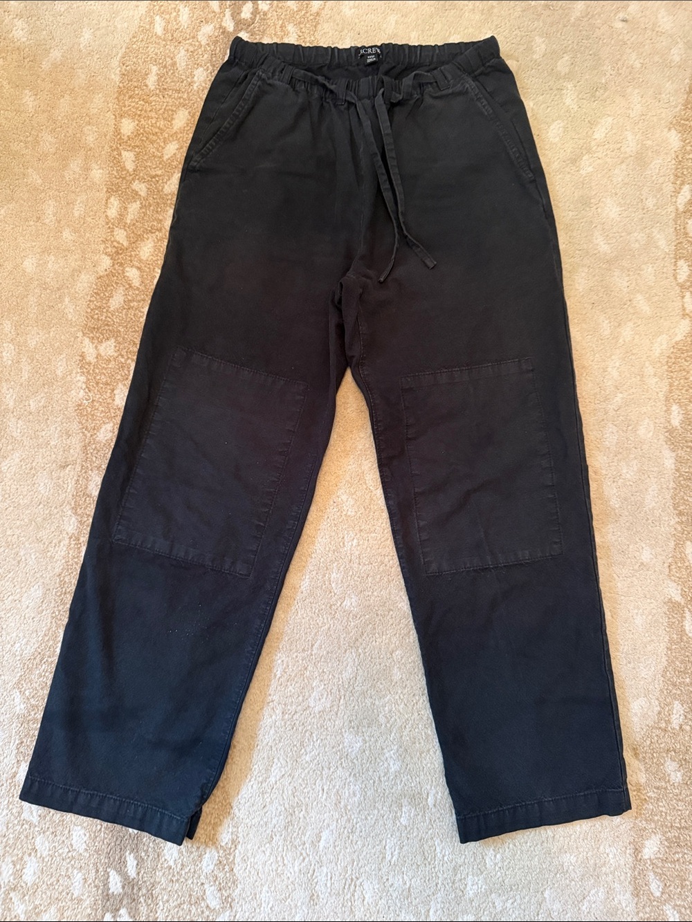 J. Crew Black Drawstring Patch-Pocket Joggers